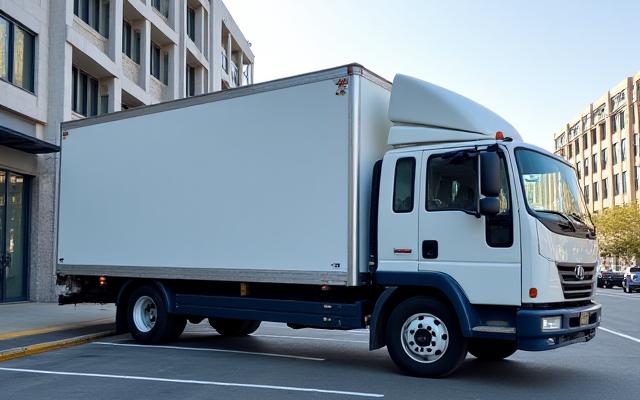 Straight truck with liftgate specialized for city delivery